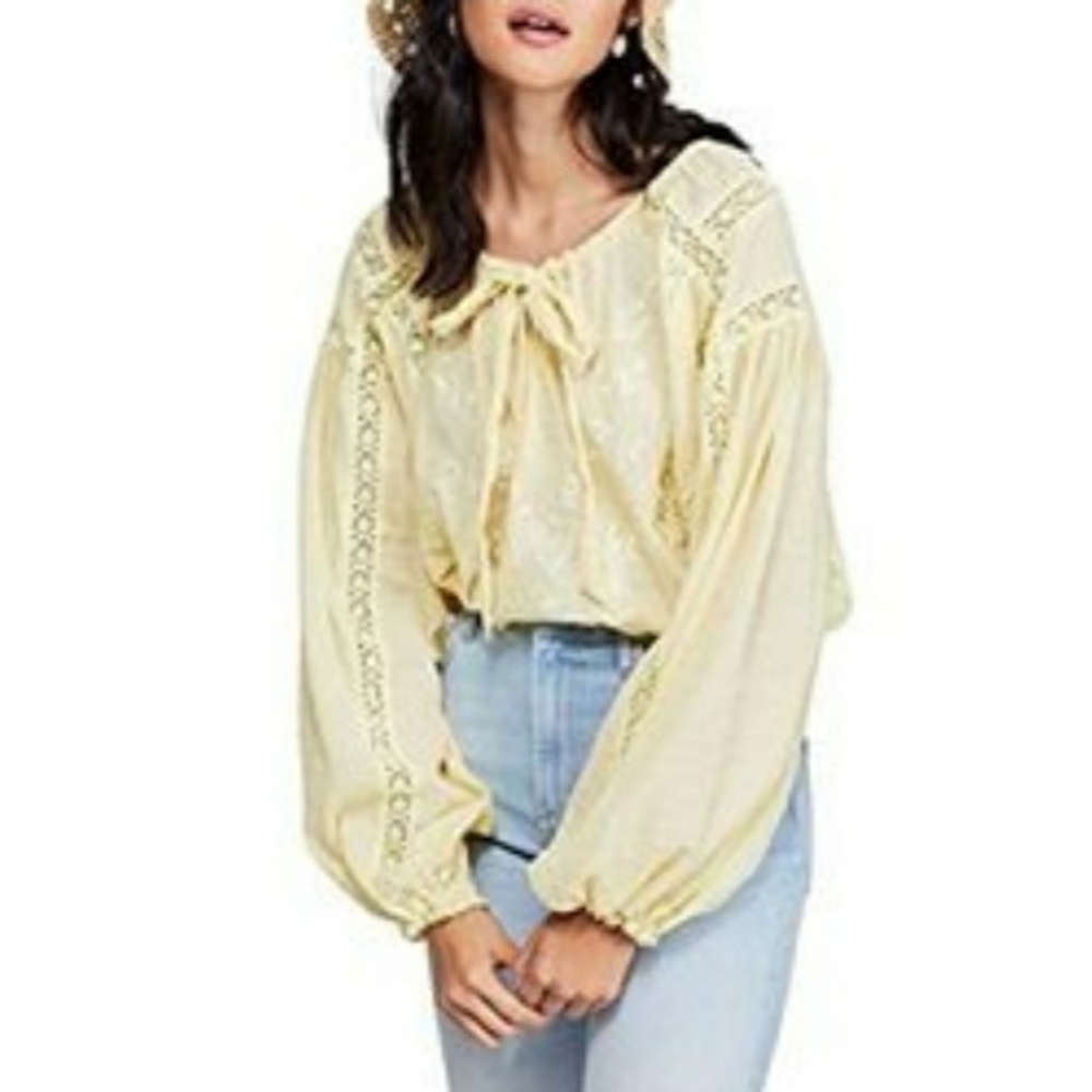 🥳SALE🥳 Free People Lemon Gela Yellow Top XS